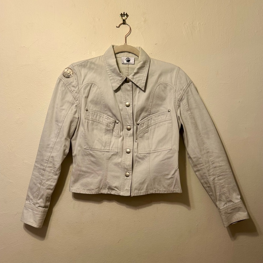 Mugler Trademark Vintage Cream Denim Top